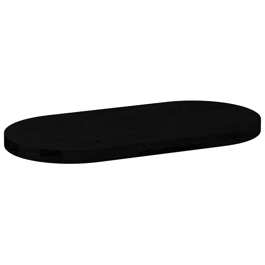 Tampo de mesa 80x40x4 cm carvalho maciça oval castanho-escuro