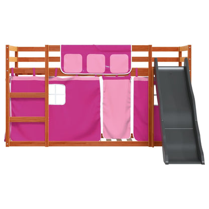 Beliche com escorrega e cortinas 90x190 cm rosa