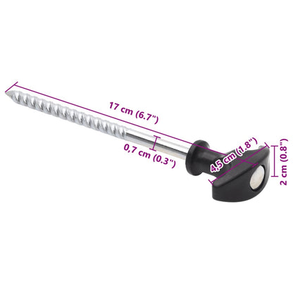 Estacas para tenda 12 pcs 17 cm Ø7 mm aço galvanizado