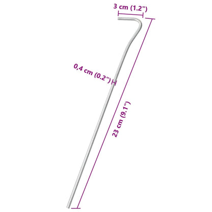 Estacas para tenda 50 pcs 23 cm Ø4 mm aço galvanizado