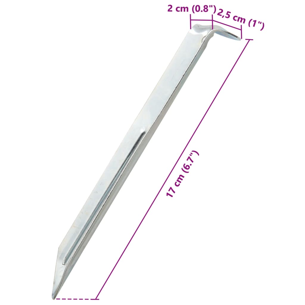 Estacas para tenda 24 pcs 17 cm Ø20 mm aço galvanizado