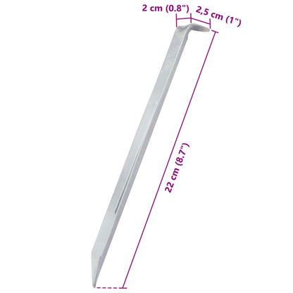 Estacas para tenda 24 pcs 22 cm Ø20 mm aço galvanizado