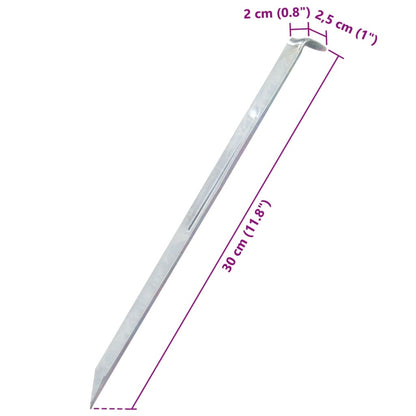 Estacas para tenda 24 pcs 30 cm Ø20 mm aço galvanizado