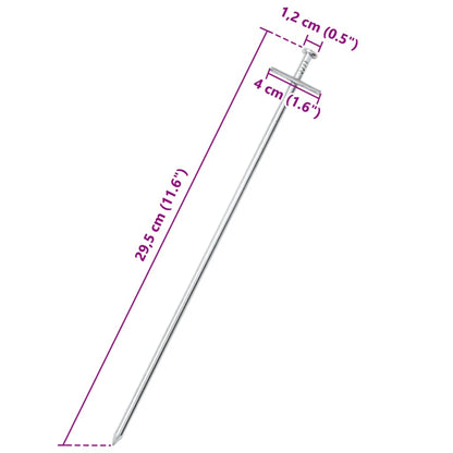 Estacas para tenda 24 pcs 29,5 cm Ø6 mm aço galvanizado