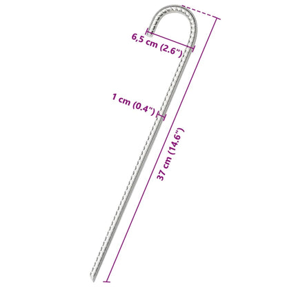 Estacas para tenda 12 pcs 37 cm Ø10 mm aço galvanizado