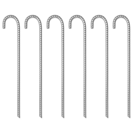 Estacas para tenda 6 pcs 41,5 cm Ø12 mm aço galvanizado