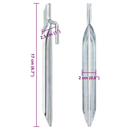 Estacas p/ tenda 24 pcs forma de U 17 cm Ø20 mm aço galvanizado