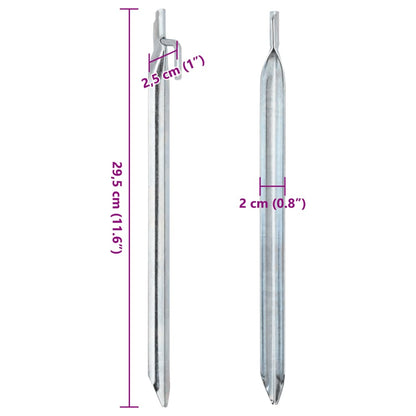 Estacas p/ tenda 24 pcs forma de V 29,5cm Ø20mm aço galvanizado