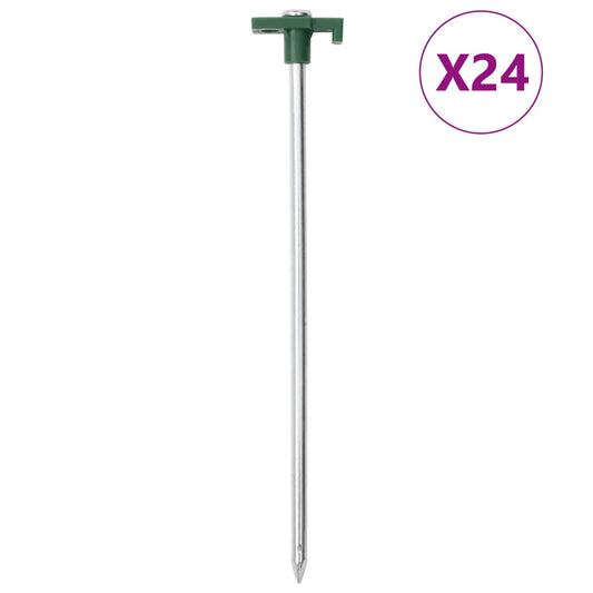 Estacas para tenda 24 pcs 25 cm 7 mm aço galvanizado e PP