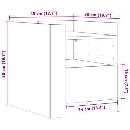 Mesa cabeceira 45x50x50 cm derivados de madeira branco