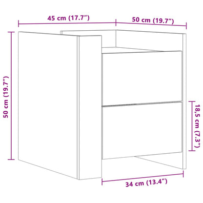 Mesa cabeceira 45x50x50 cm derivados de madeira branco