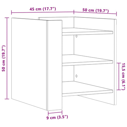 Mesa cabeceira 45x50x50 cm derivados de madeira branco