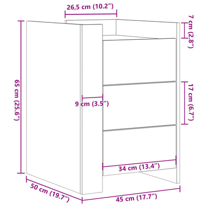 Mesa de cabeceira 45x50x65 cm derivados de madeira branco