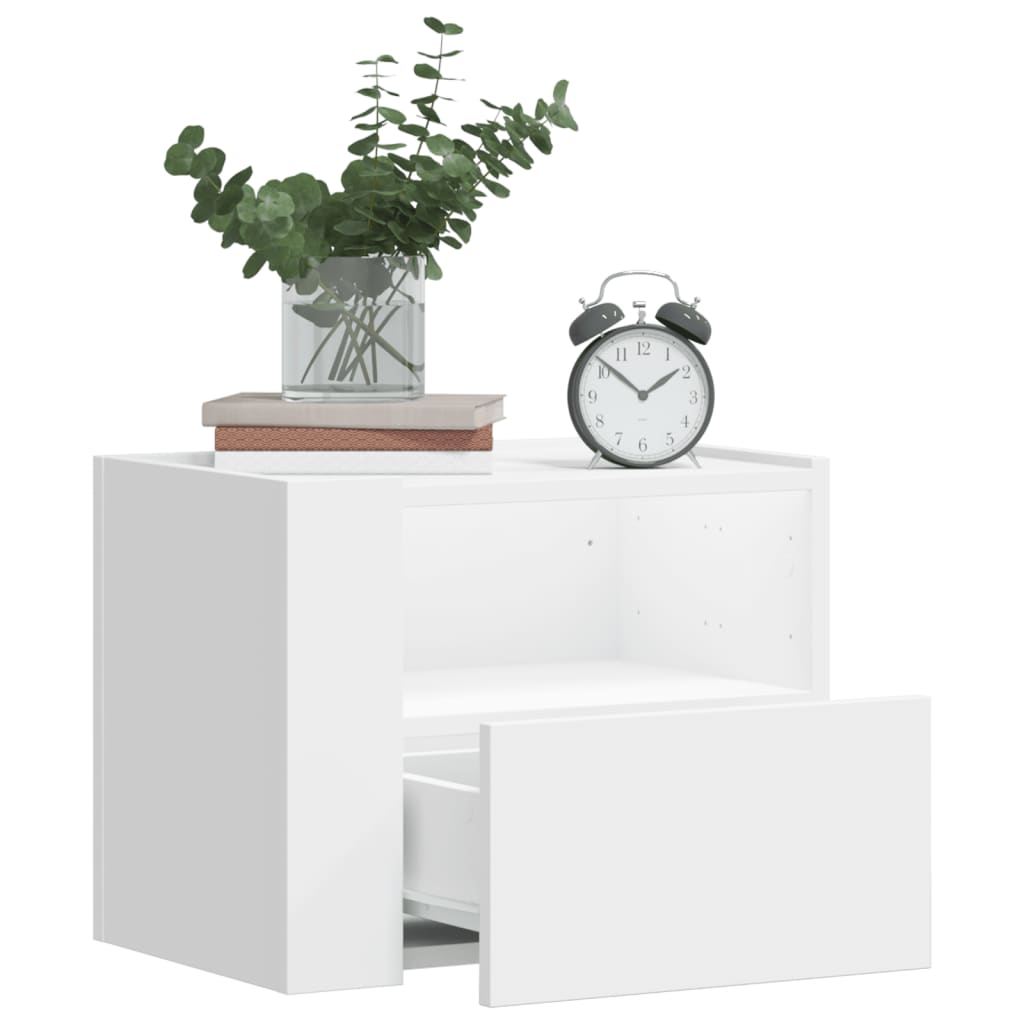 Mesa de cabeceira de parede 45x30x35 cm branco