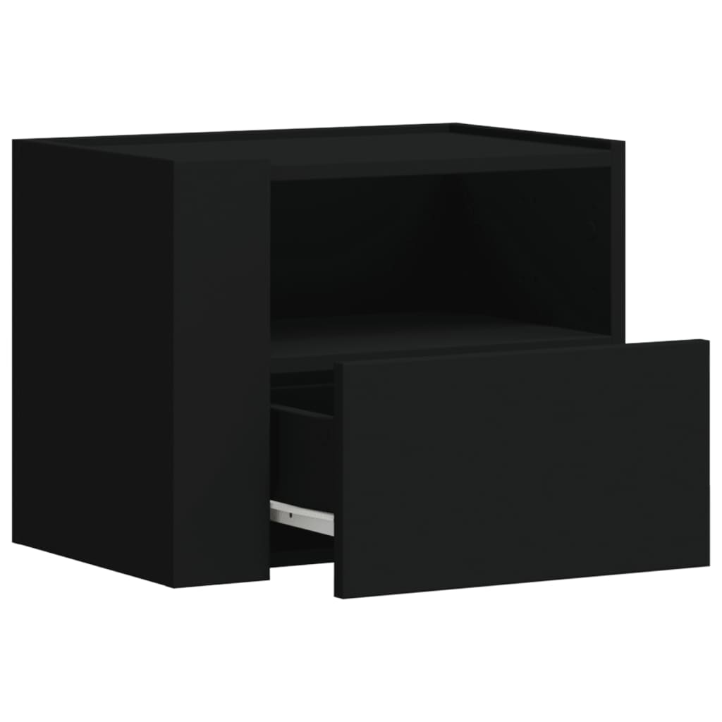 Mesa de cabeceira de parede 45x30x35 cm preto