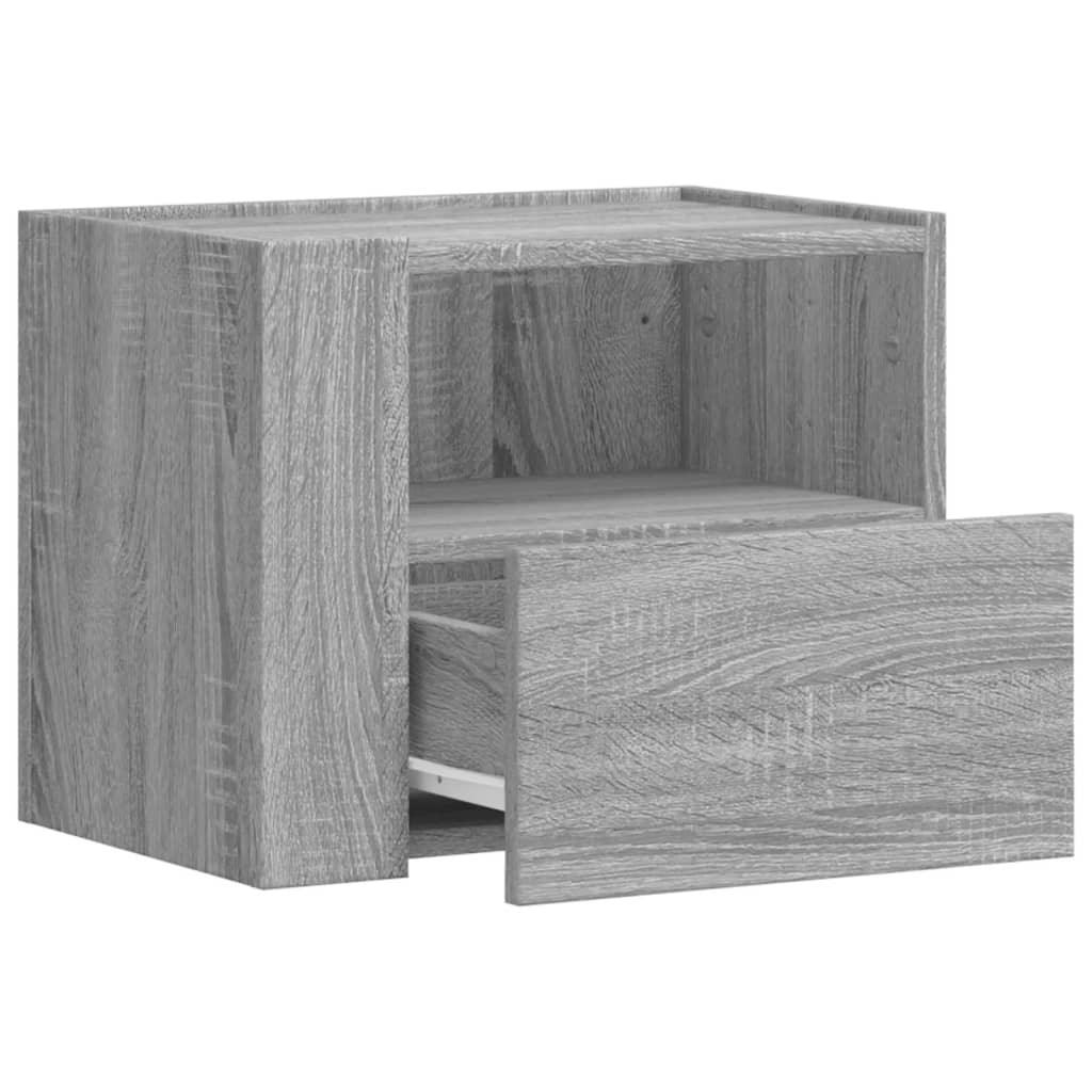 Mesas de cabeceira de parede 2 pcs 45x30x35 cm cinzento sonoma