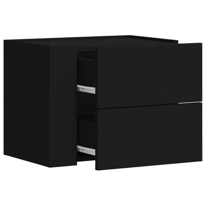 Mesas de cabeceira de parede 2 pcs 45x30x35 cm preto