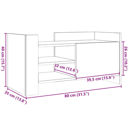 Móvel de TV 80x35x40 cm derivados de madeira cinza-cimento