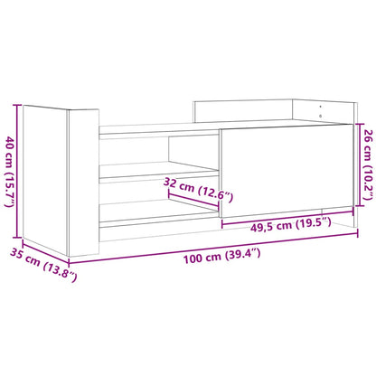 Móvel de TV 100x35x40 cm derivados de madeira cinzento sonoma