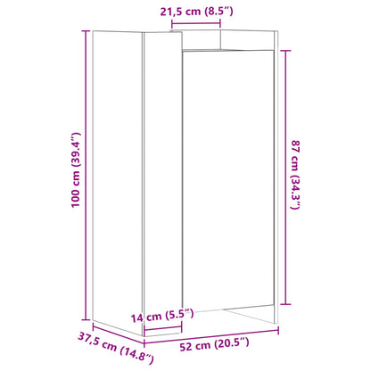 Sapateira 52x37,5x100 cm derivados de madeira cinzento cimento