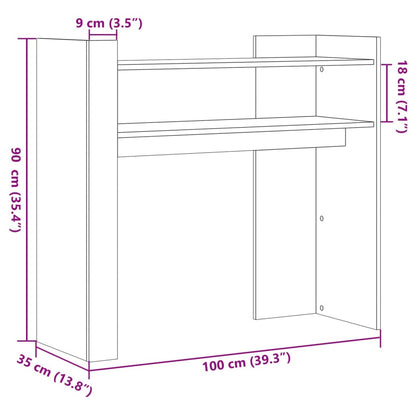 Mesa consola 100x35x90 cm derivados de madeira branco