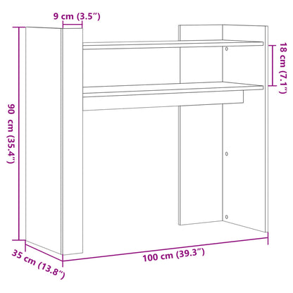 Mesa consola 100x35x90 cm derivados de madeira cinzento sonoma