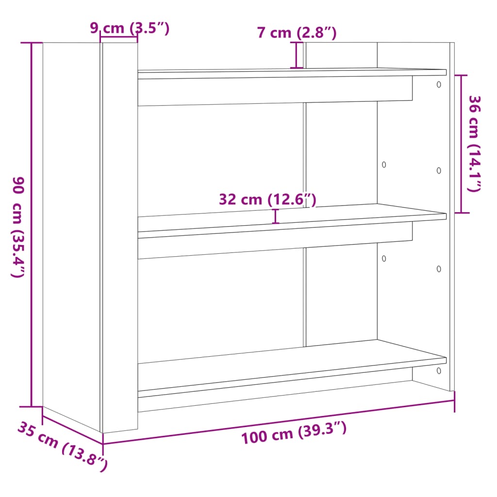 Mesa consola 100x35x90 cm derivados de madeira cinzento sonoma