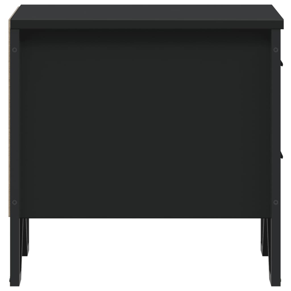 Mesa de cabeceira 2 pcs 40x41x40 cm derivados de madeira preto