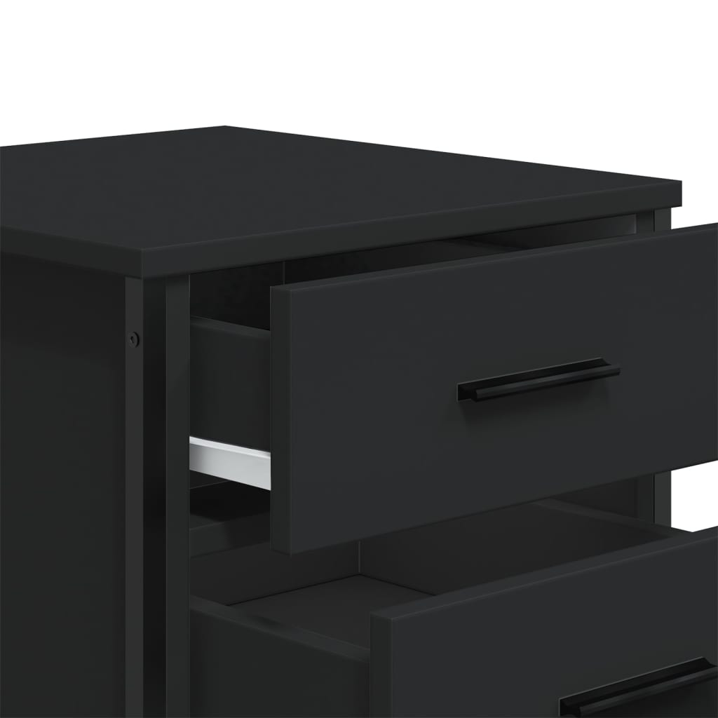 Mesa de cabeceira 2 pcs 40x41x40 cm derivados de madeira preto