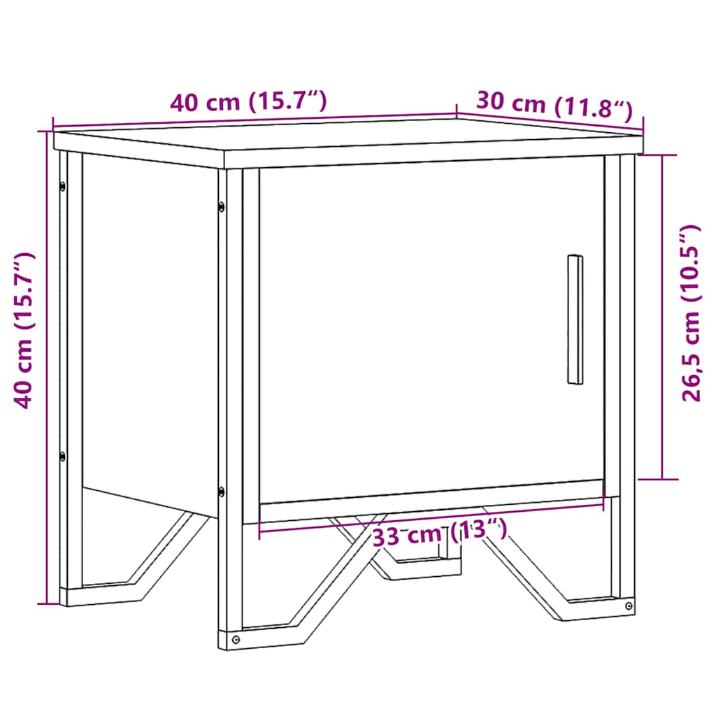 Mesas de cabeceira 2 pcs 40x30x40 cm contraplacado preto