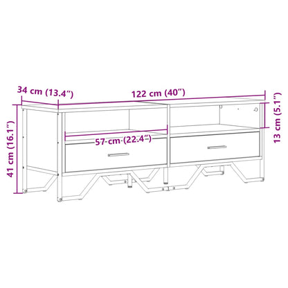 Móvel de TV 122x34x41 cm derivados de madeira cinzento sonoma