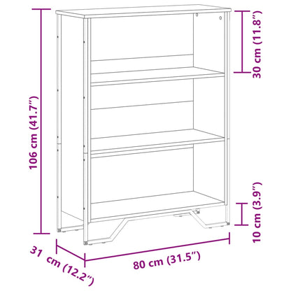 Estante 80x31x106 cm derivados de madeira cinzento sonoma