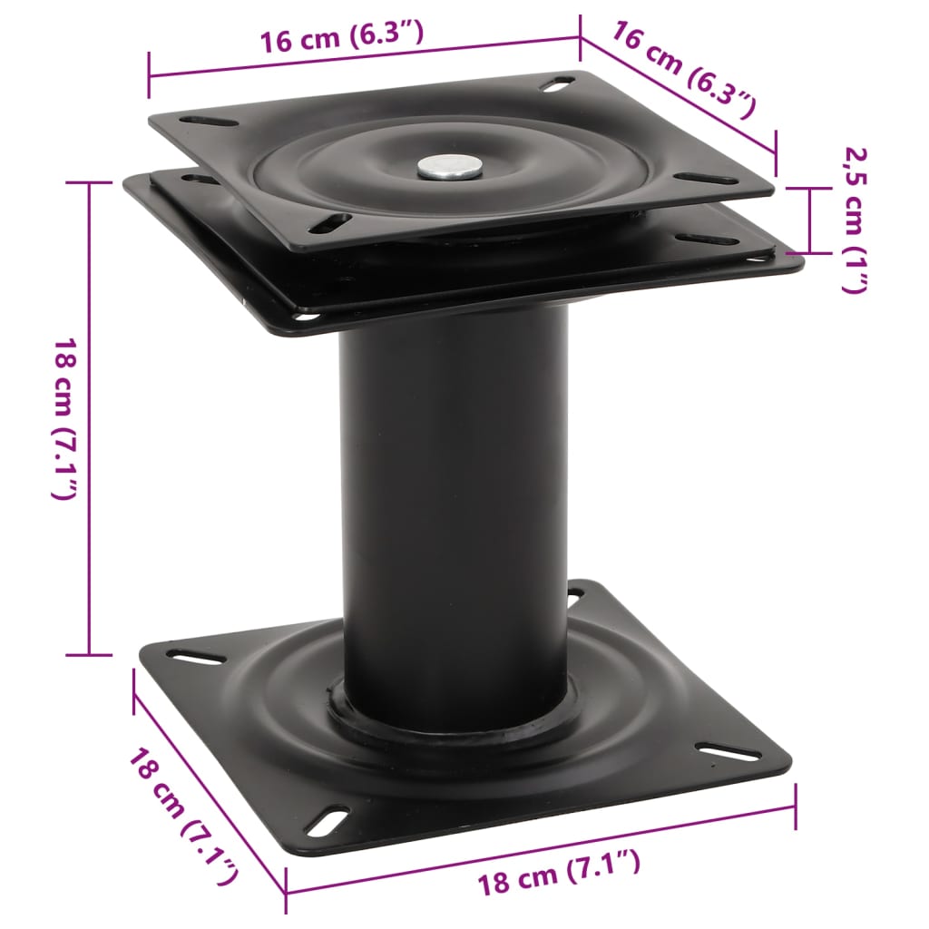 Pedestal para banco de barco giratório a 360° aço