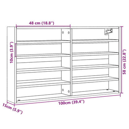 Armário vitrine 100x15x58 cm derivados de madeira branco