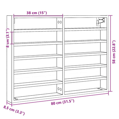 Armário vitrine 80x8,5x58 cm derivados de madeira cinza cimento