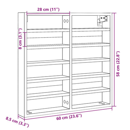 Armário vitrine 60x8,5x58 cm derivados de madeira branco