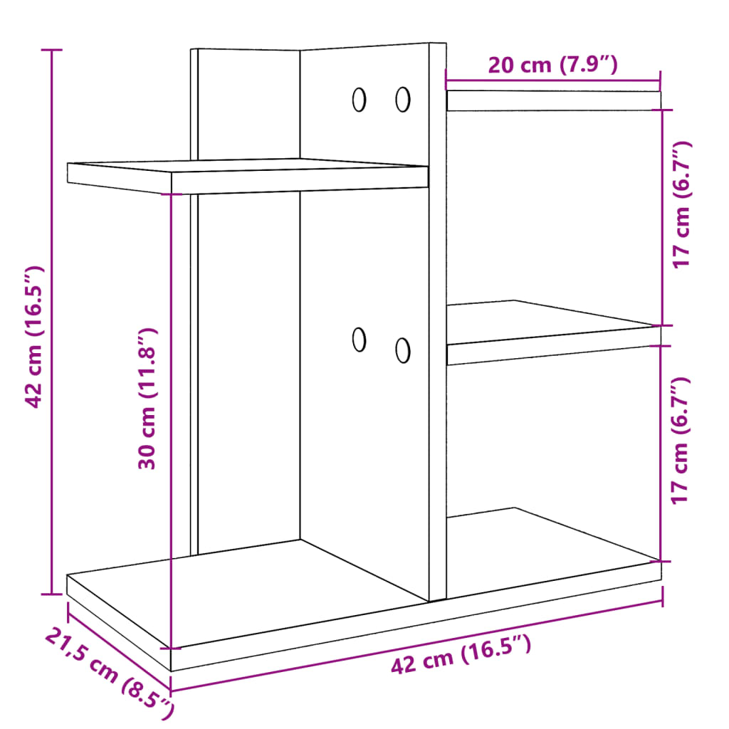 Organizador de secretária 42x21,5x42cm derivados madeira branco