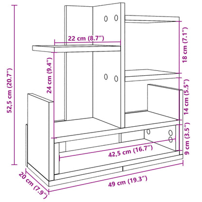 Organizador de secretária 49x20x52,5cm derivados madeira branco