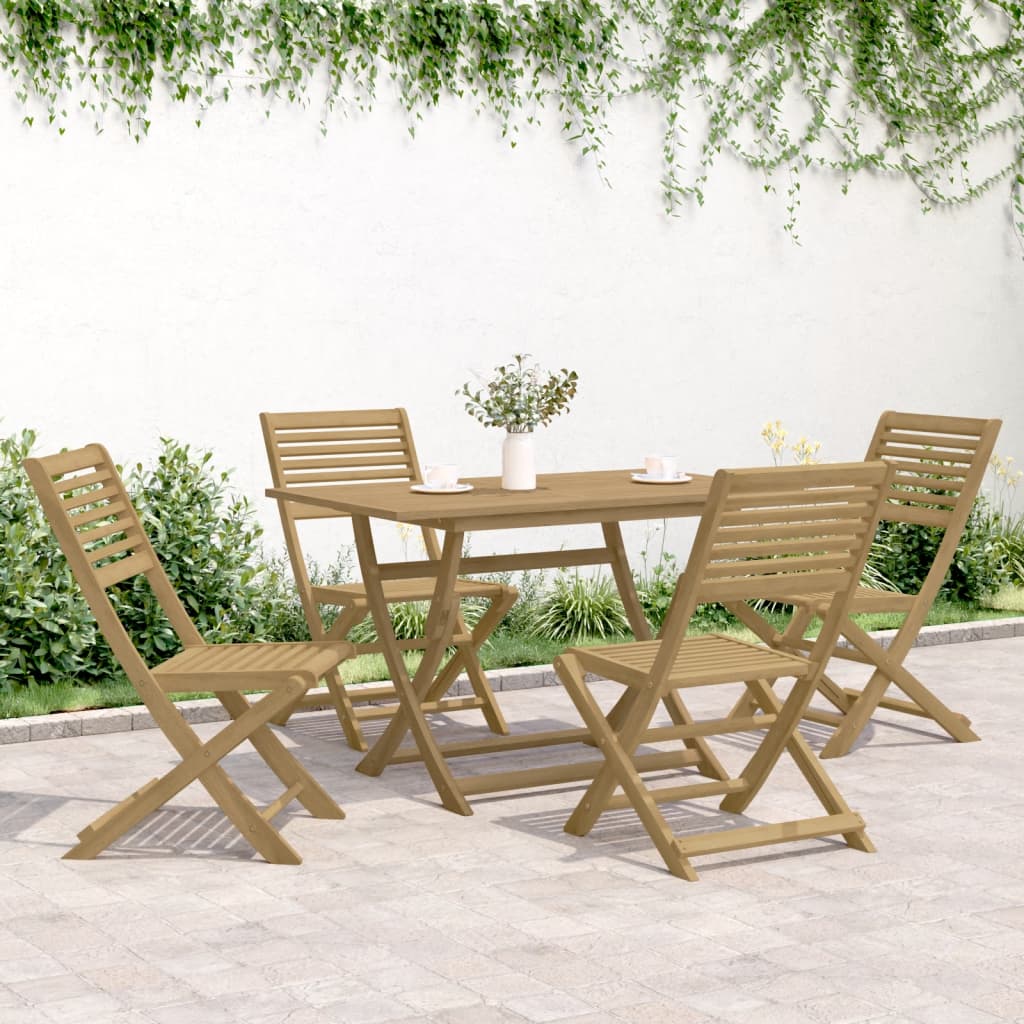 Conjunto de jantar p/ jardim 5 pcs madeira de acácia maciça