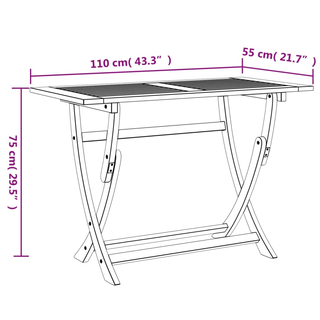 Conjunto de jantar p/ jardim 5 pcs madeira de acácia maciça