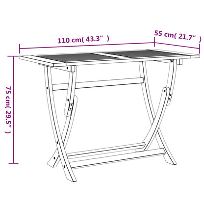 Conjunto de jantar p/ jardim 5 pcs madeira de acácia maciça