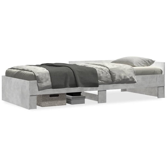 Estrutura de cama 90x190 cm derivados de madeira cinza cimento