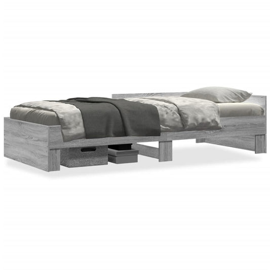 Estrutura cama 90x190 cm derivados de madeira cinzento sonoma