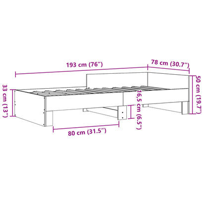 Estrutura de cama 75x190 cm derivados de madeira preto