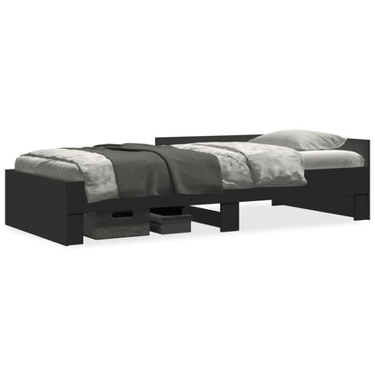 Estrutura de cama 75x190 cm derivados de madeira preto