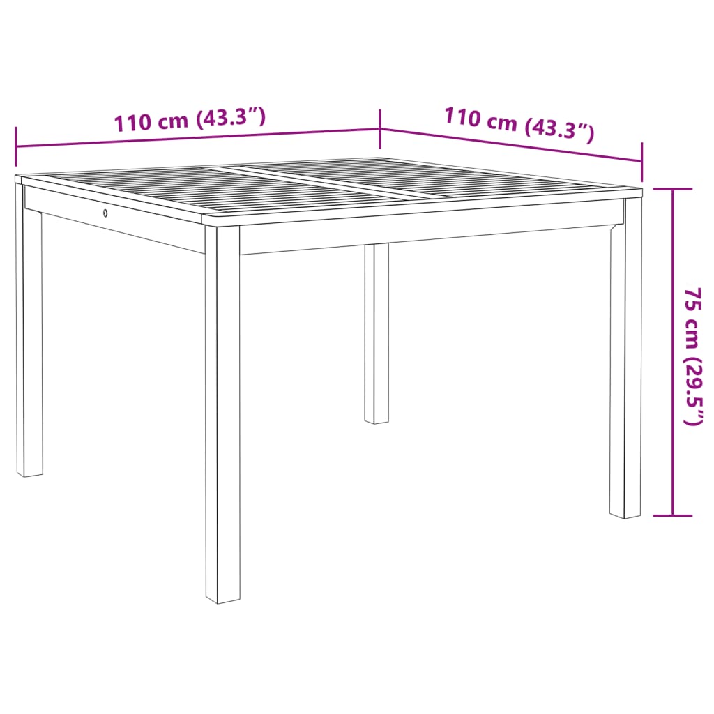 Conjunto de jantar p/ jardim 5 pcs madeira de acácia maciça