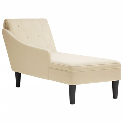 Chaise lounge c/ almofada/apoio de braços direito tecido creme