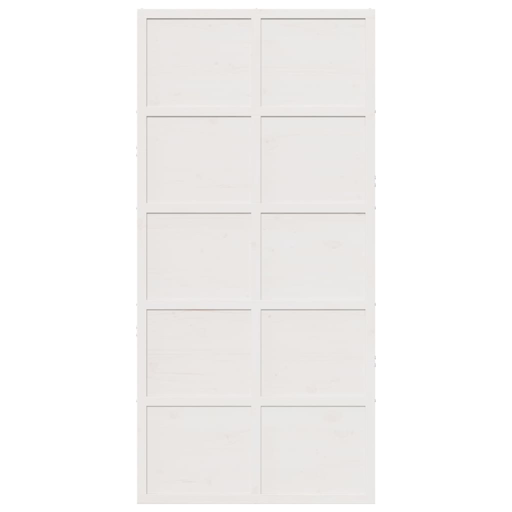 Porta de celeiro 100x208 cm madeira de pinho maciça branco