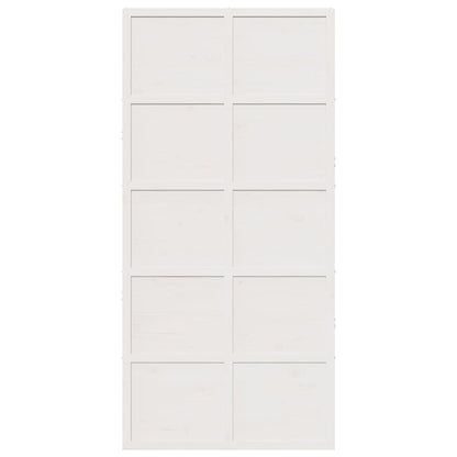 Porta de celeiro 100x208 cm madeira de pinho maciça branco