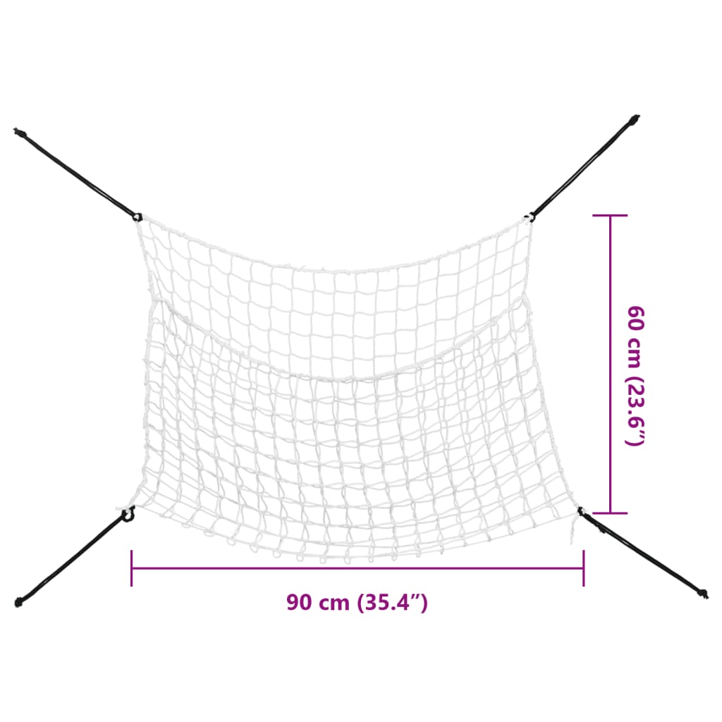 Redes para feno 2 pcs retangular 90x60 cm PP branco